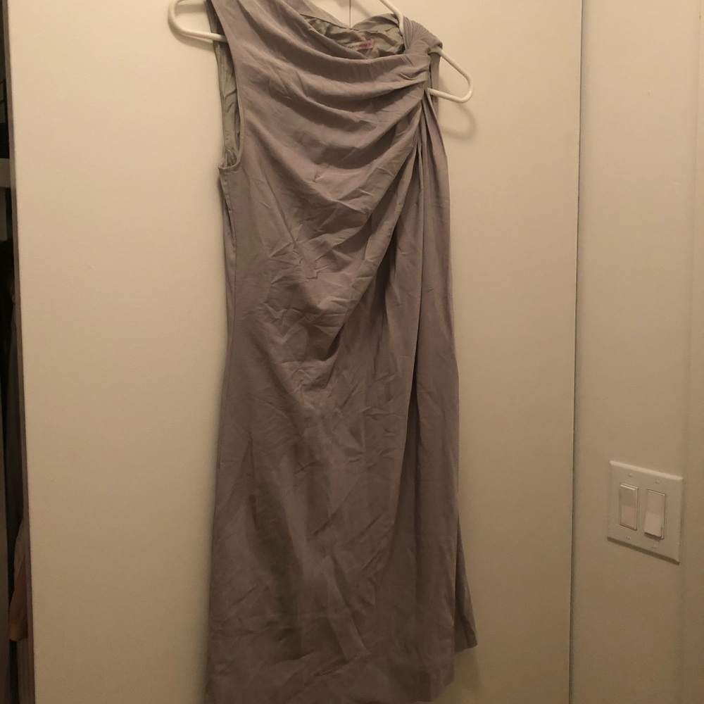 dvf gray sleeveless cowl neck dress xs